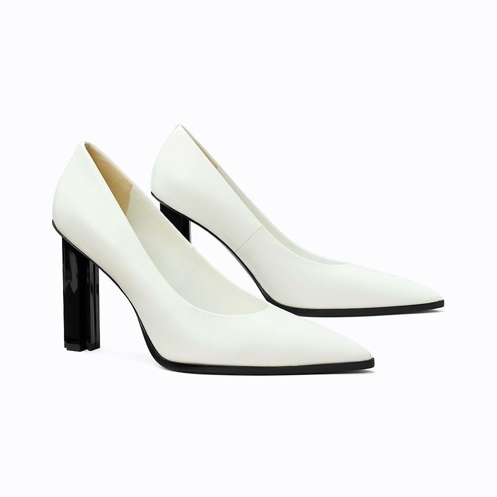 Tory Burch White and Black Heels